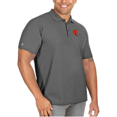 Men's Antigua Charcoal Cleveland Browns Big & Tall Legacy Pique Polo