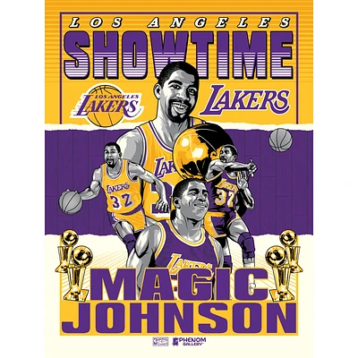 Phenom Gallery Magic Johnson Los Angeles Lakers Limited Edition 18'' x 24'' Showtime Serigraph Poster Art Print
