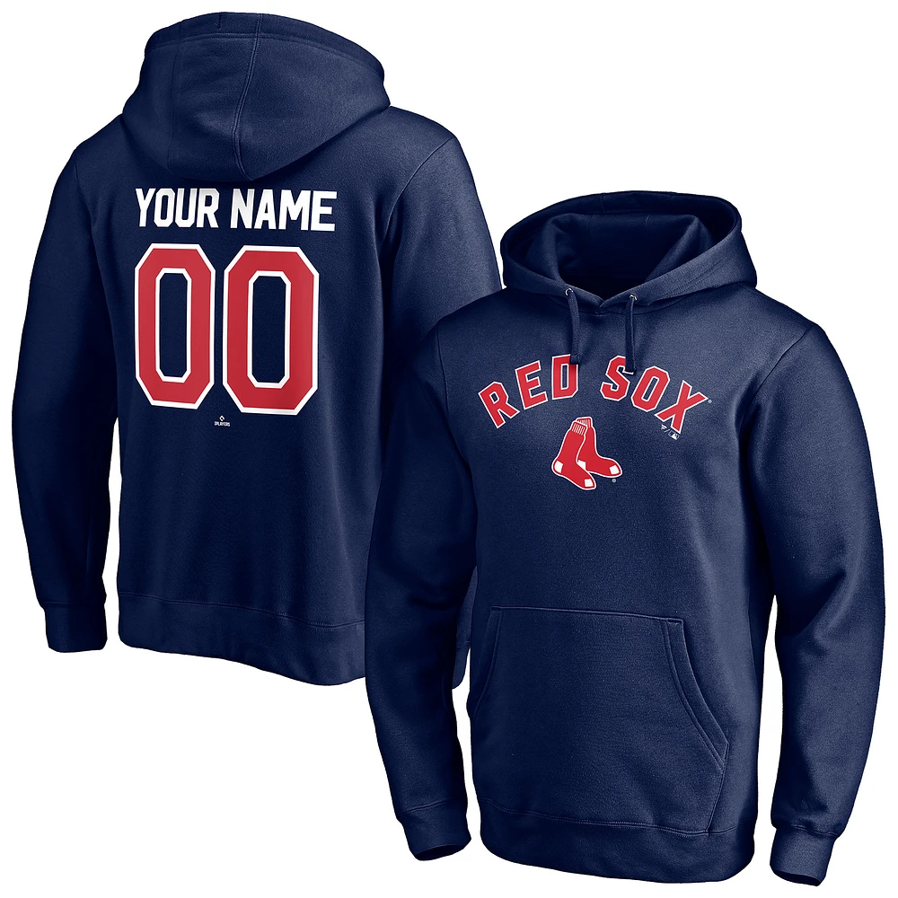 Men's Navy Boston Red Sox Personalized Winning Streak Name & Number Pullover Hoodie
