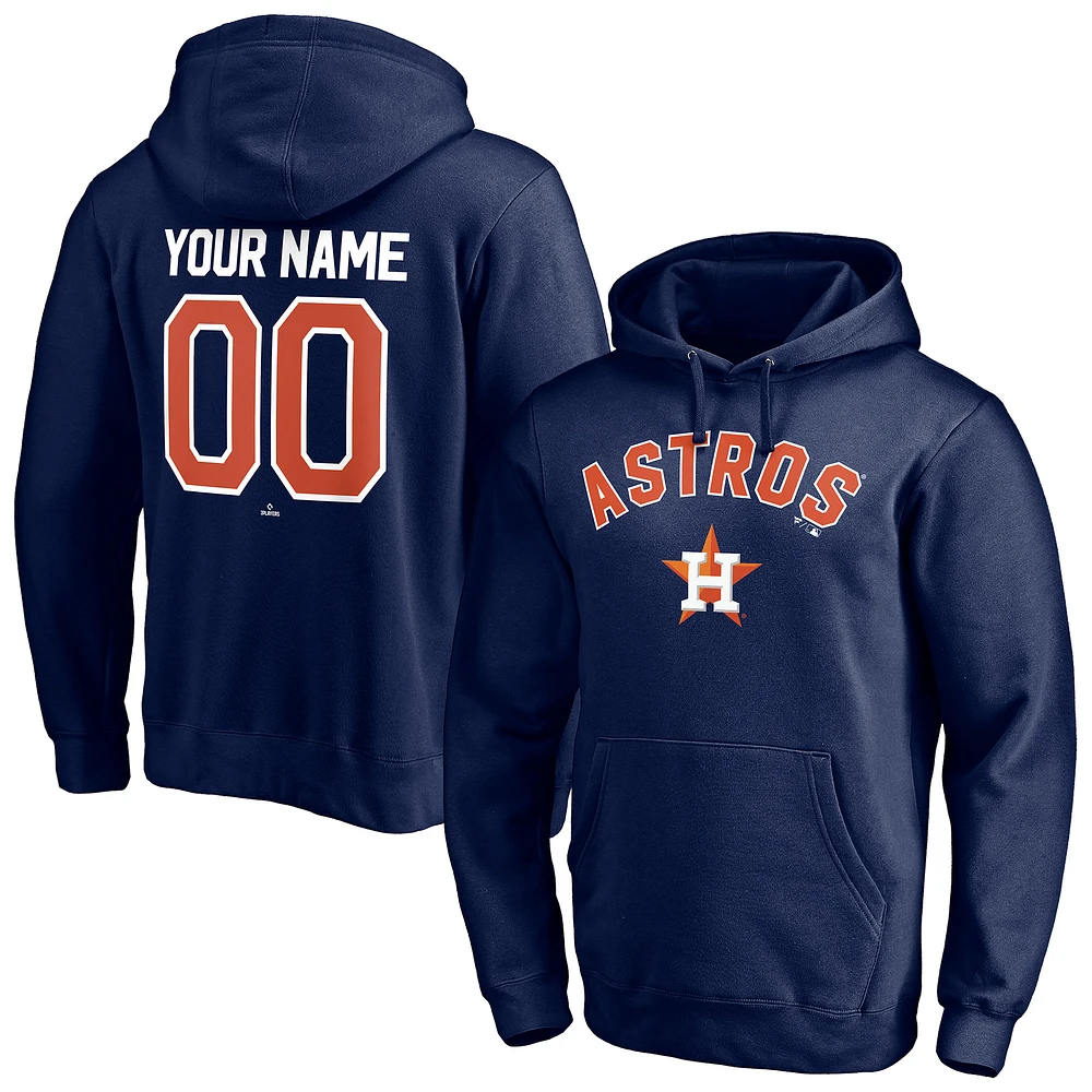 Men's Navy Houston Astros Personalized Winning Streak Name & Number Pullover Hoodie