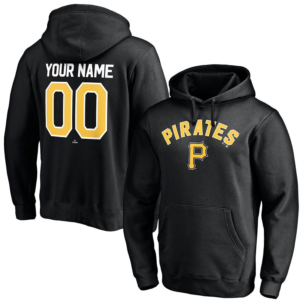 Men's Black Pittsburgh Pirates Personalized Winning Streak Name & Number Pullover Hoodie