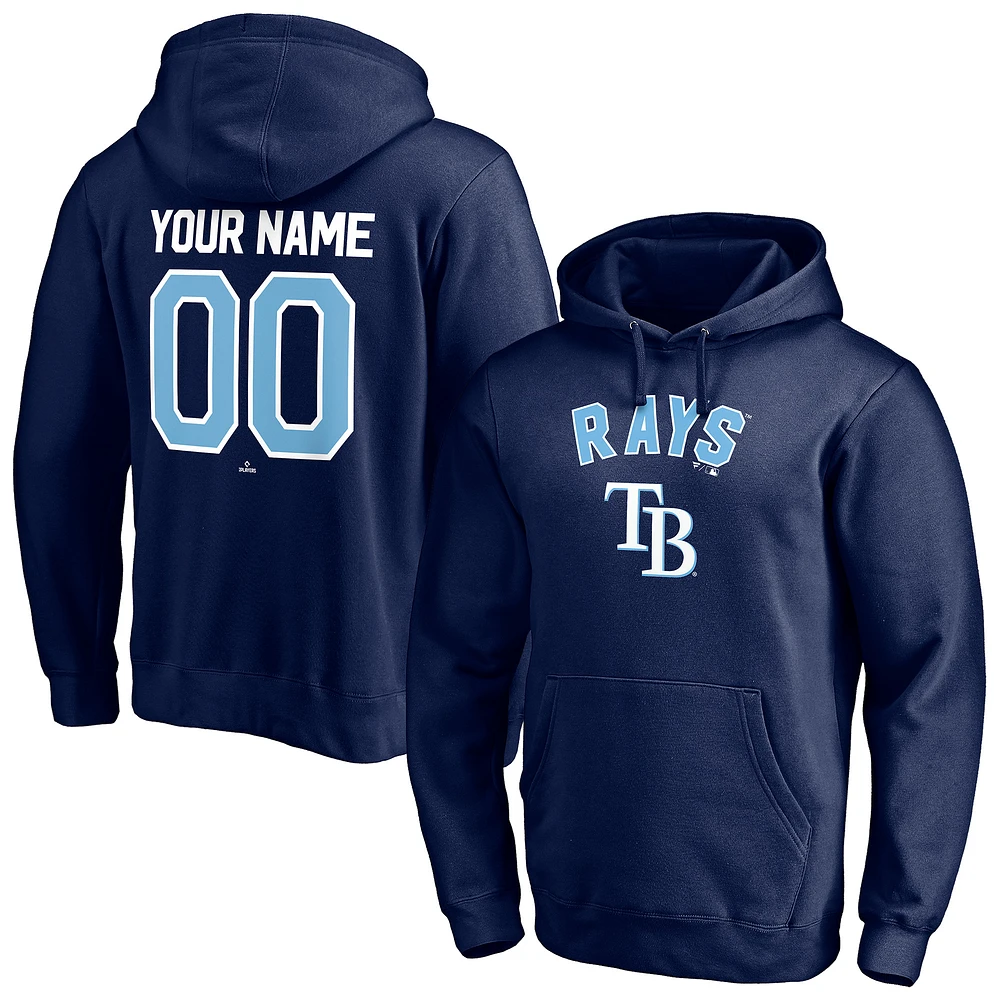 Men's Navy Tampa Bay Rays Personalized Winning Streak Name & Number Pullover Hoodie