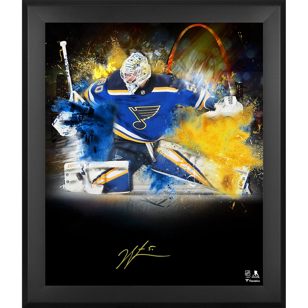 Jordan Binnington St. Louis Blues Framed Autographed 20" x 24" In Focus Photograph