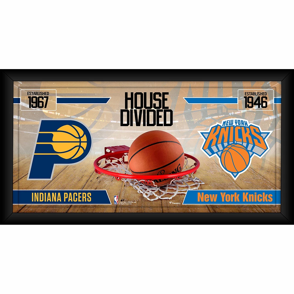 Indiana Pacers vs. New York Knicks Framed 10" x 20" House Divided Collage