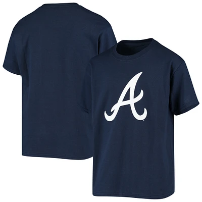 Youth Stitches Navy Atlanta Braves Team Logo T-Shirt