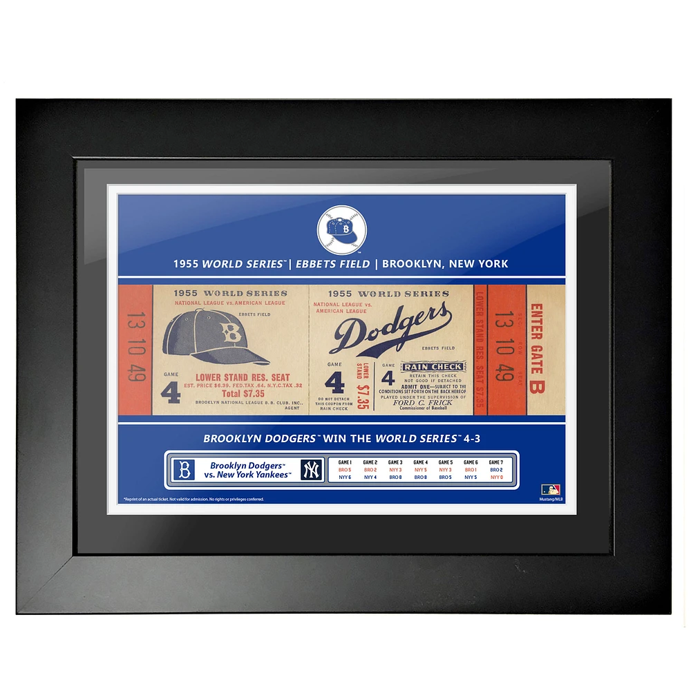 Brooklyn Dodgers 1955 World Series 18'' x 14'' Framed Ticket