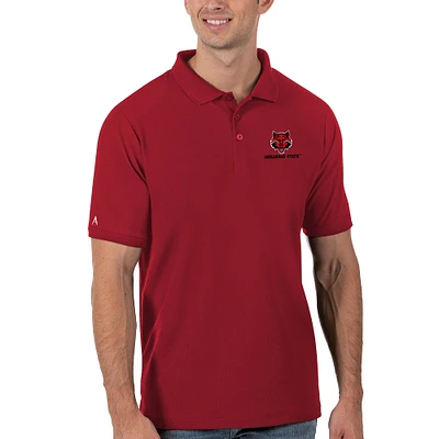 Men's Antigua Scarlet Arkansas State Red Wolves Legacy Pique Polo