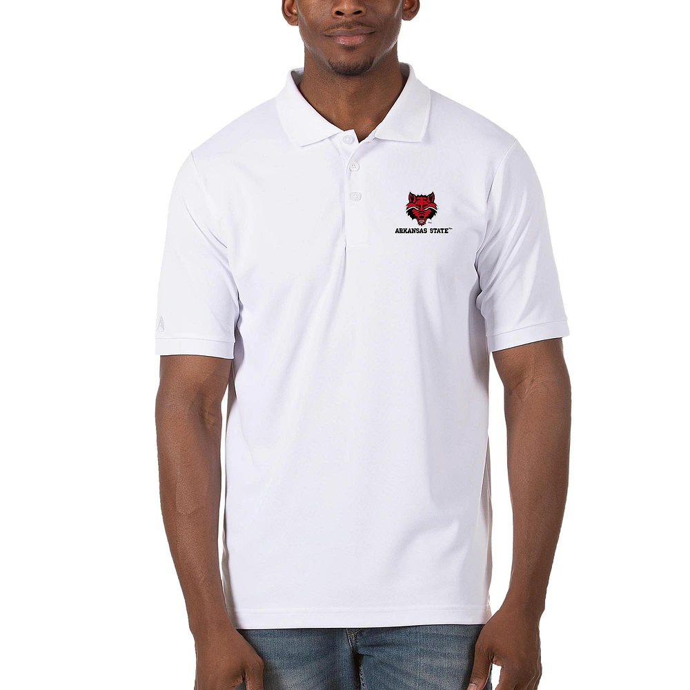 Men's Antigua White Arkansas State Red Wolves Legacy Pique Polo