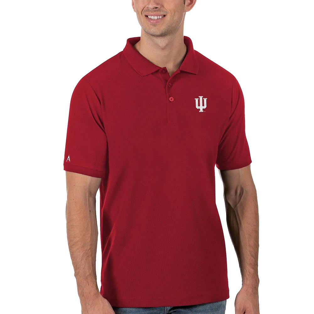 Men's Antigua Crimson Indiana Hoosiers Legacy Pique Polo