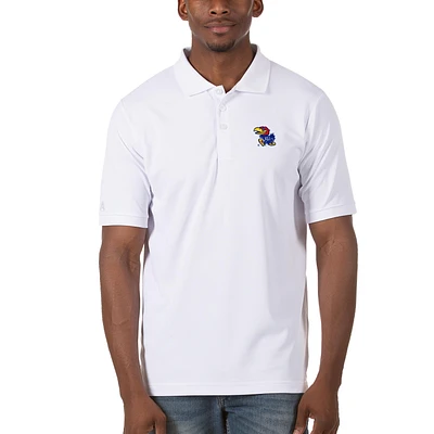 Men's Antigua White Kansas Jayhawks Legacy Pique Polo