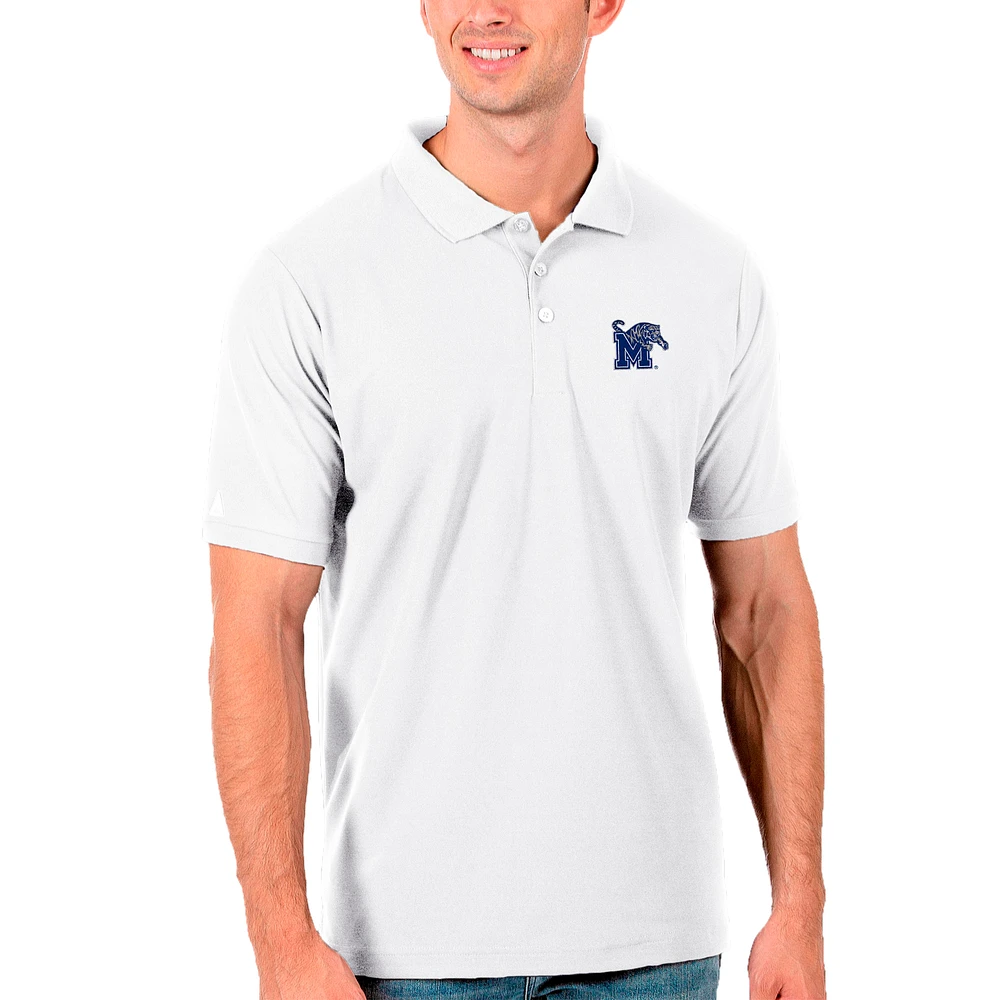 Men's Antigua White Memphis Tigers Legacy Pique Polo