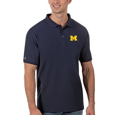 Men's Antigua Navy Michigan Wolverines Legacy Pique Polo