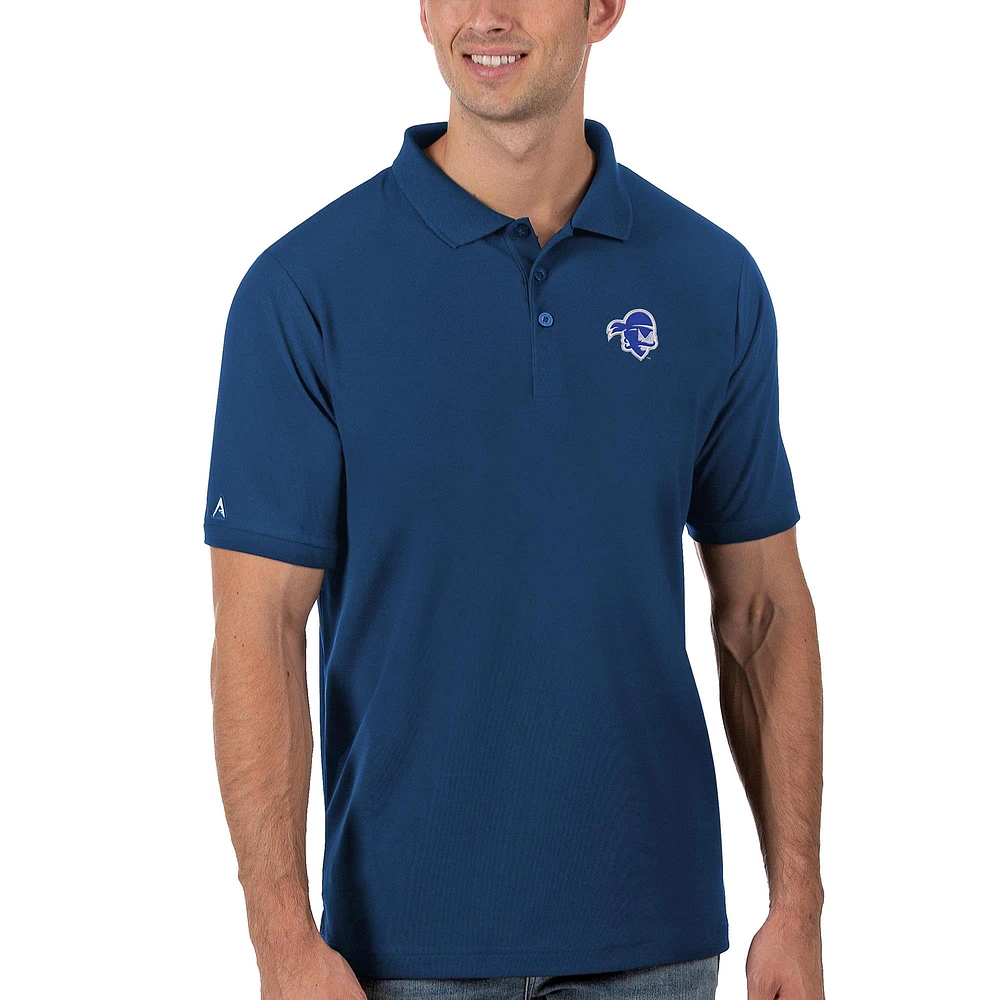 Men's Antigua Blue Seton Hall Pirates Legacy Pique Polo