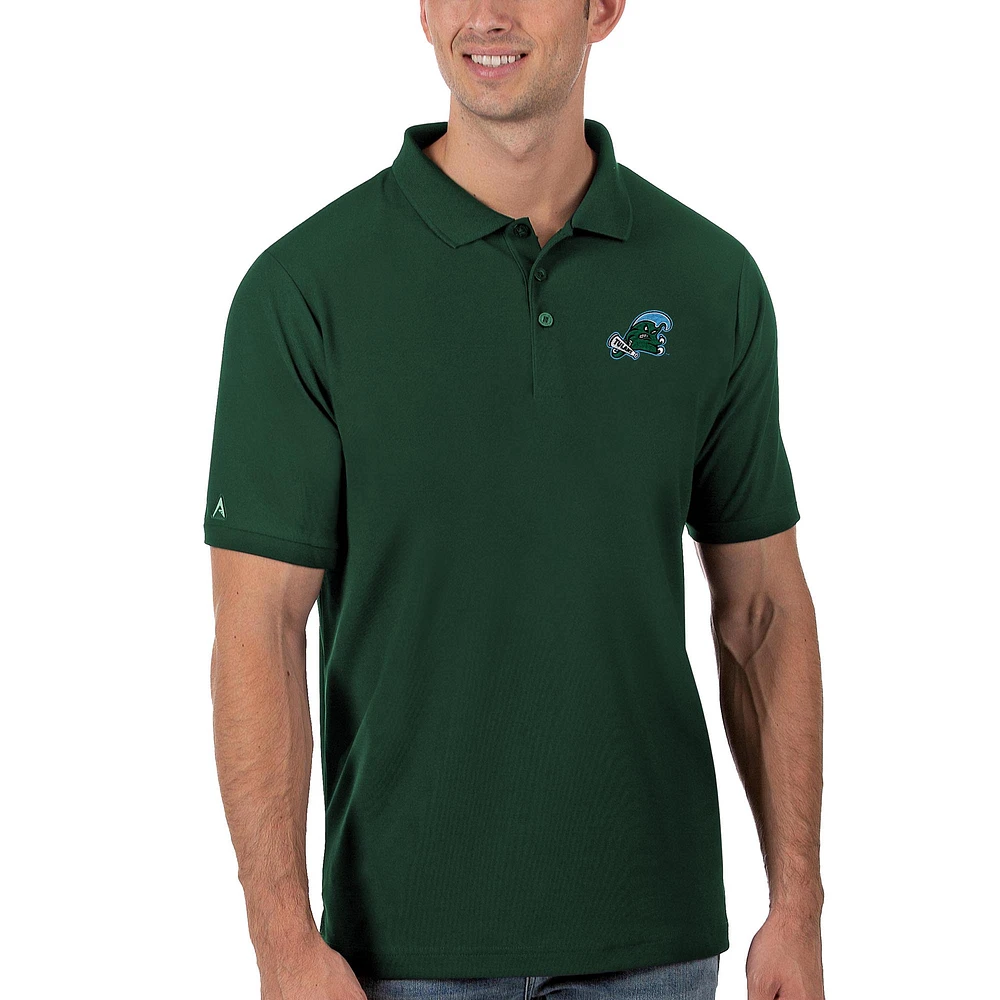 Men's Antigua Green Tulane Wave Legacy Pique Polo