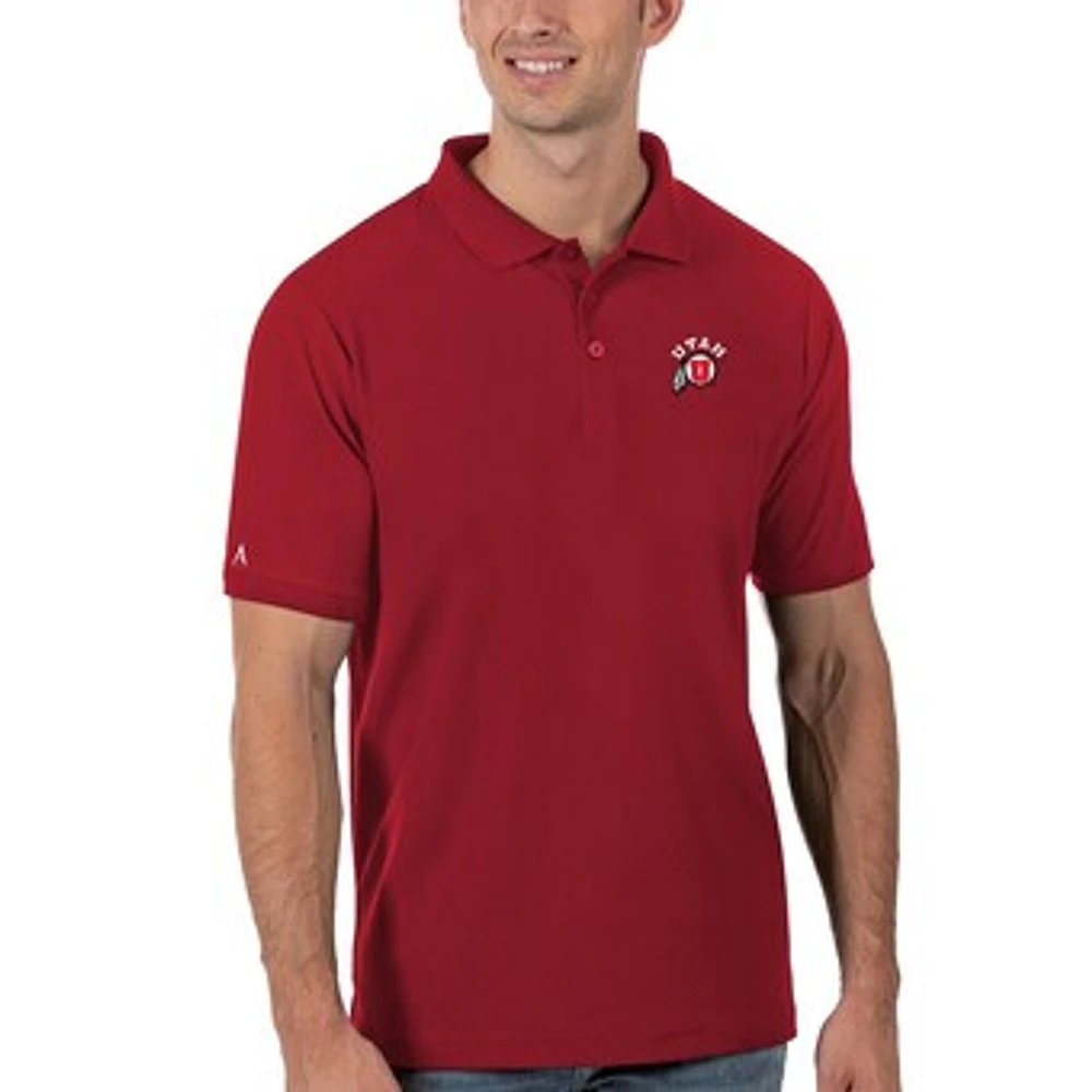 Men's Antigua Red Utah Utes Legacy Pique Polo