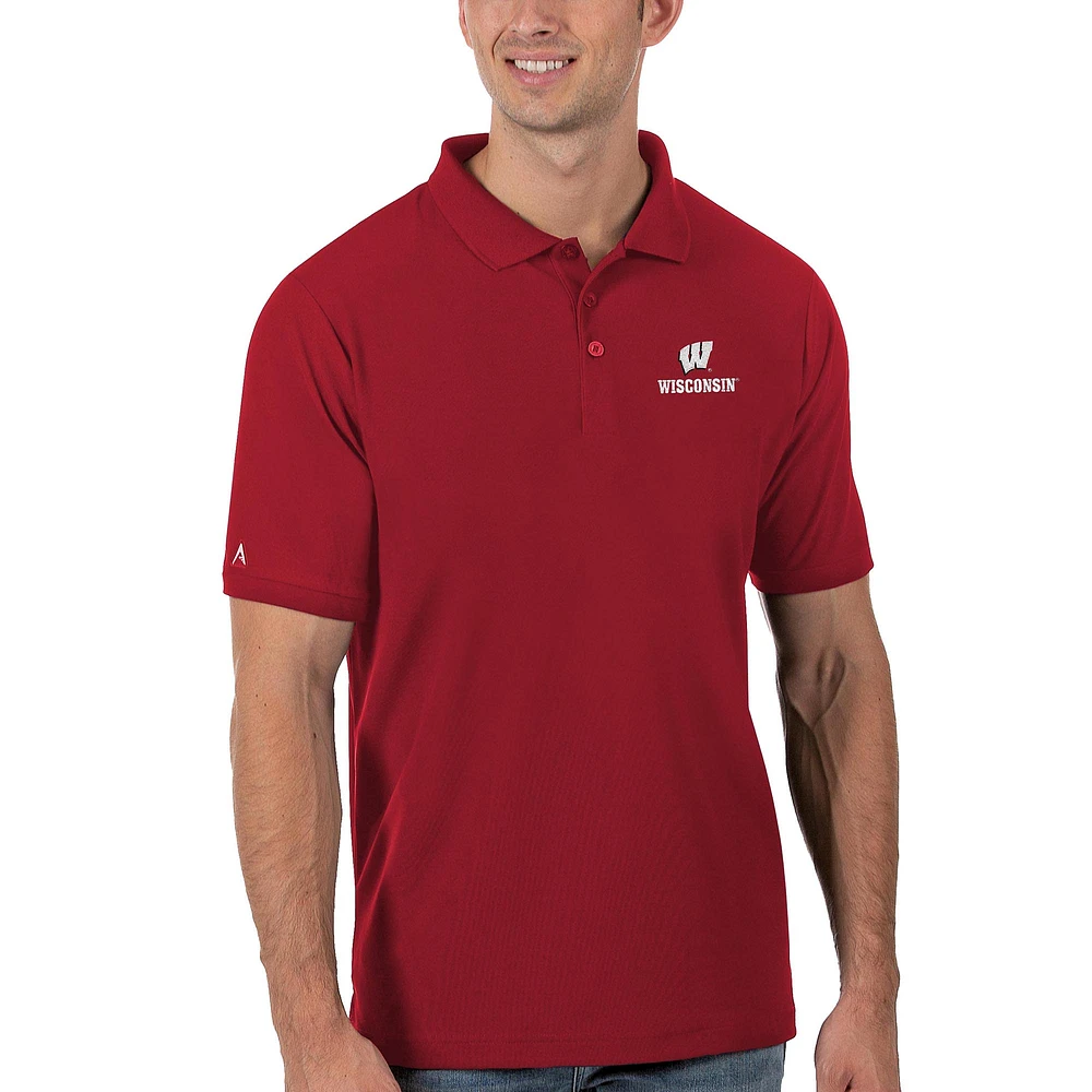Men's Antigua Red Wisconsin Badgers Legacy Pique Polo