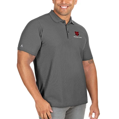 Men's Antigua Anthracite Arkansas State Red Wolves Big & Tall Legacy Pique Polo