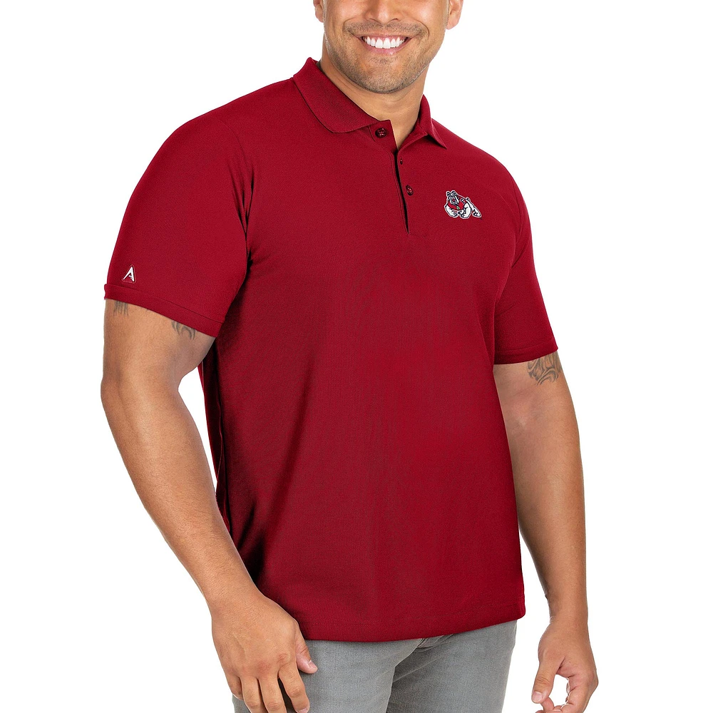 Men's Antigua Red Fresno State Bulldogs Big & Tall Legacy Pique Polo