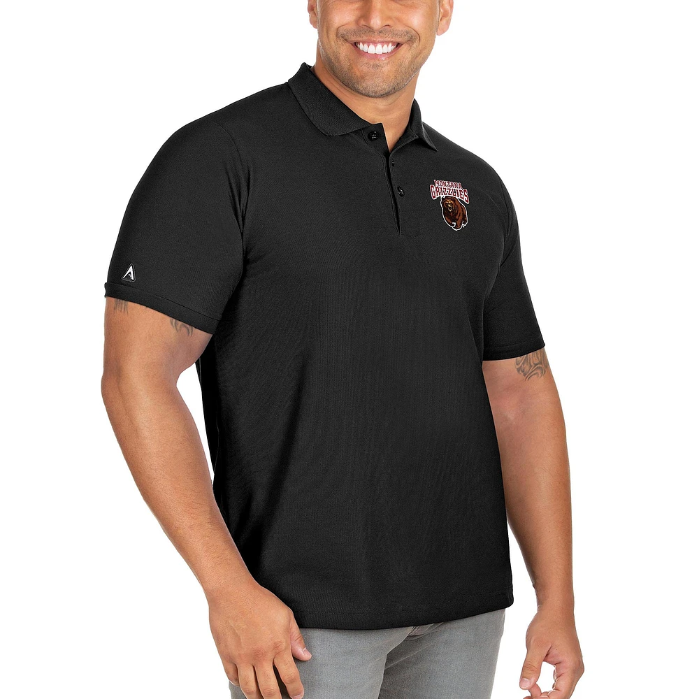 Men's Antigua Black Montana Grizzlies Big & Tall Legacy Pique Polo