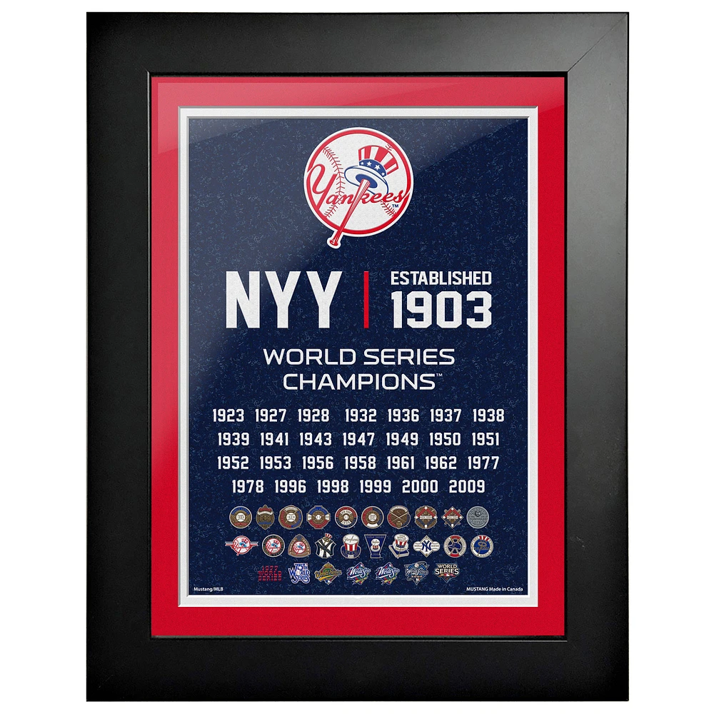 New York Yankees 27-Time World Series Champions 18'' x 14'' Empire Framed Art