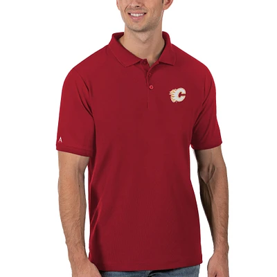 Men's Antigua Red Calgary Flames Legacy Pique Polo