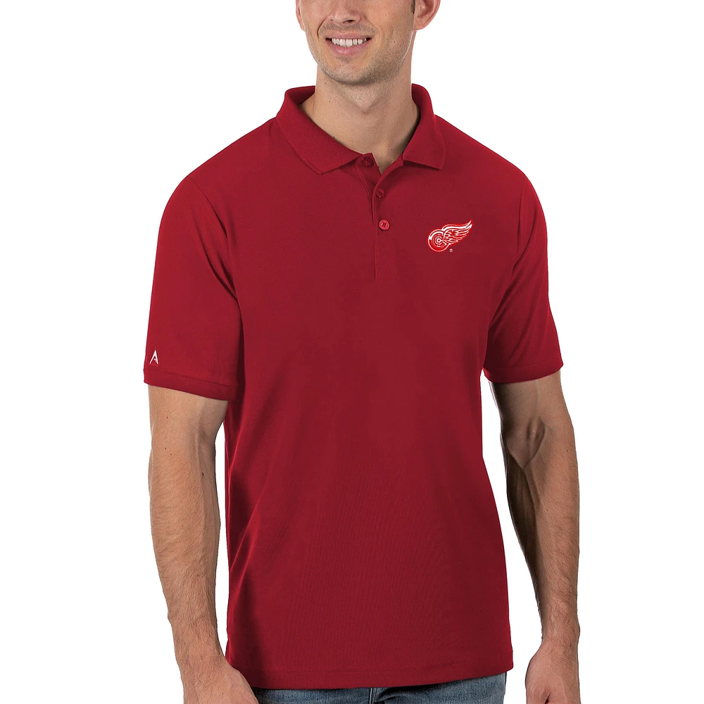 Men's Antigua Red Detroit Wings Legacy Pique Polo