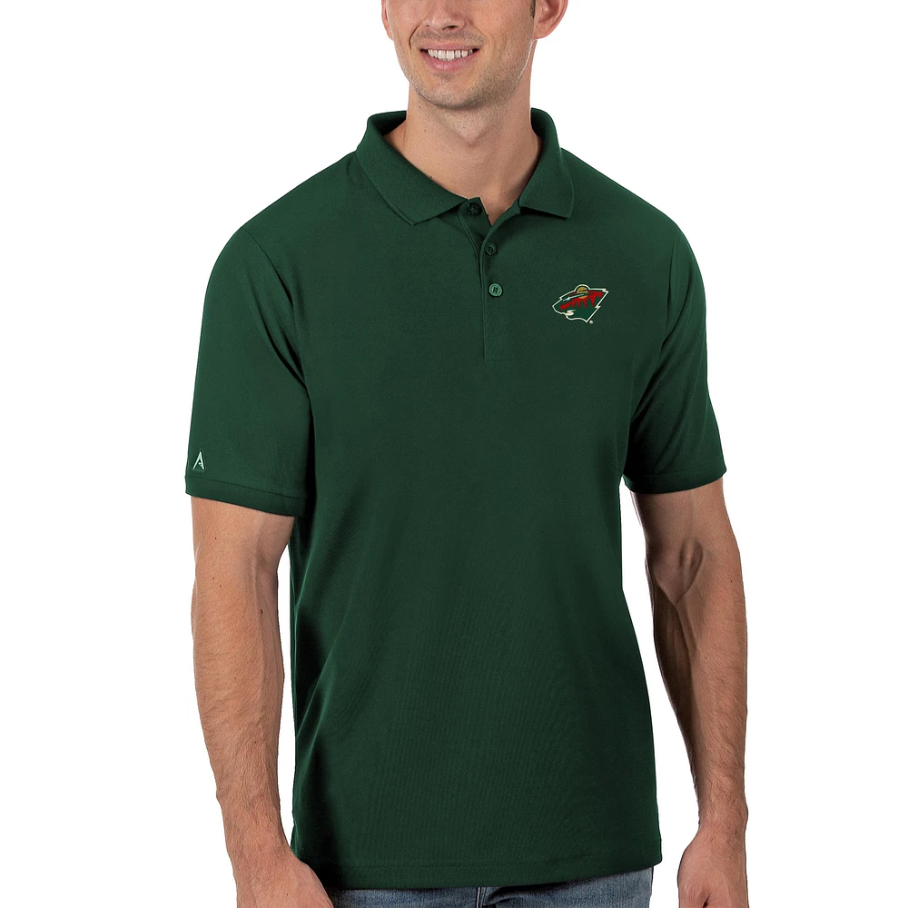 Men's Antigua Green Minnesota Wild Legacy Pique Polo