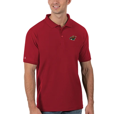 Men's Antigua Red Minnesota Wild Legacy Pique Polo