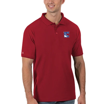 Men's Antigua Red New York Rangers Legacy Pique Polo