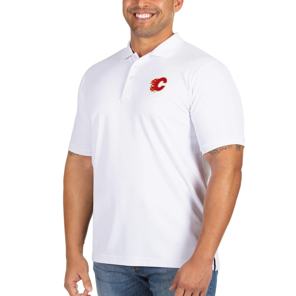 Men's Antigua White Calgary Flames Big & Tall Legacy Pique Polo