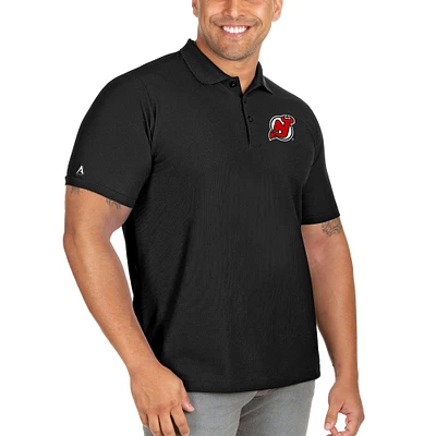 Men's Antigua Black New Jersey Devils Big & Tall Legacy Pique Polo
