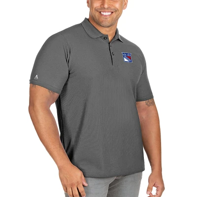 Men's Antigua Charcoal New York Rangers Big & Tall Legacy Pique Polo