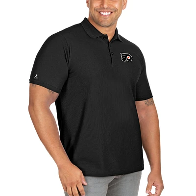 Men's Antigua Black Philadelphia Flyers Big & Tall Legacy Pique Polo