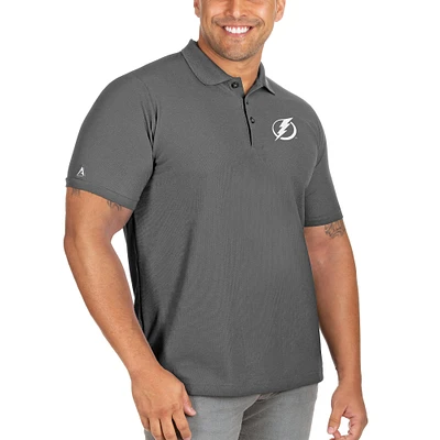Men's Antigua Charcoal Tampa Bay Lightning Big & Tall Legacy Pique Polo