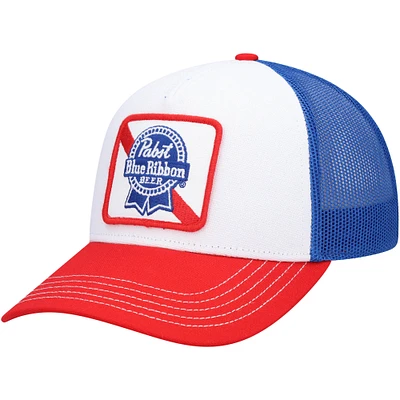 Men's American Needle White/Royal Pabst Blue Ribbon Beer Valin Trucker Snapback Hat