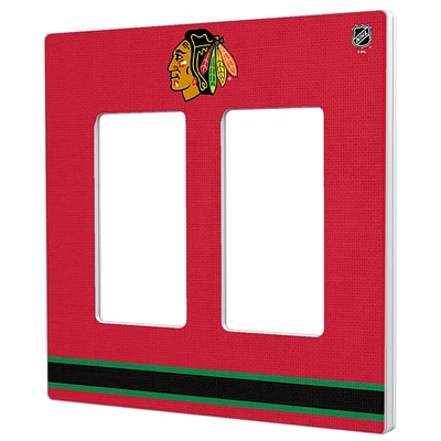 Chicago Blackhawks Double Rocker Lightswitch Plate