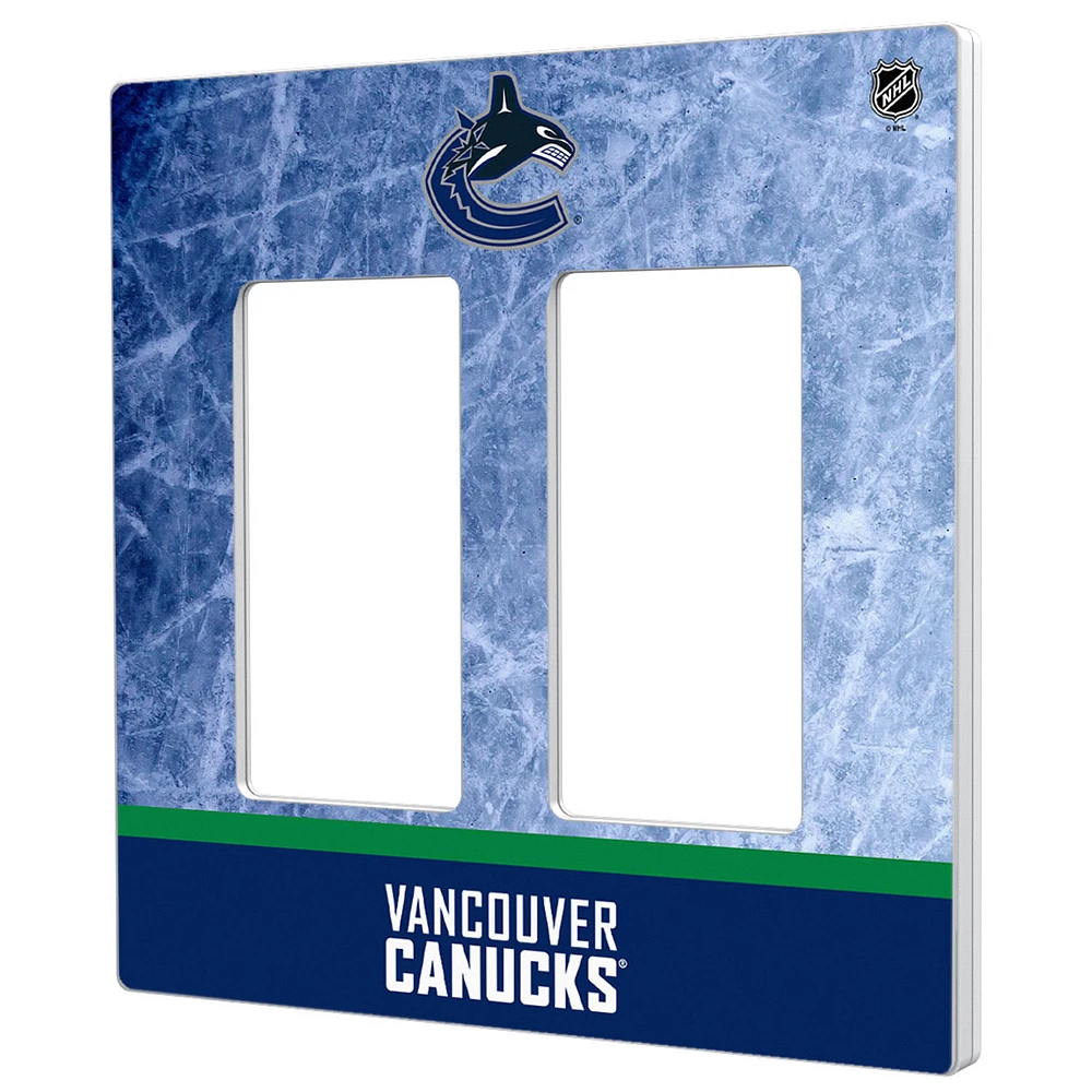 Vancouver Canucks Wordmark Double Rocker Lightswitch Plate