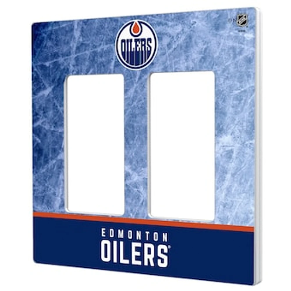 Edmonton Oilers Wordmark Double Rocker Lightswitch Plate