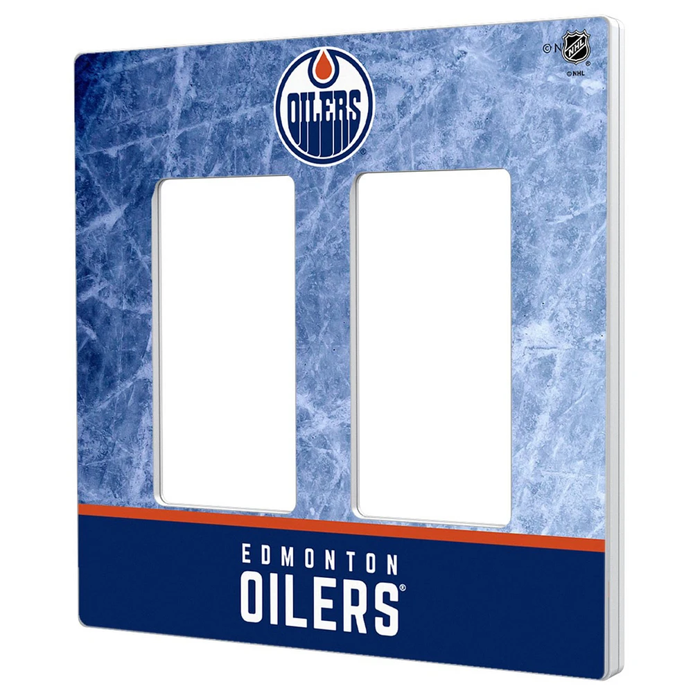 Edmonton Oilers Wordmark Double Rocker Lightswitch Plate