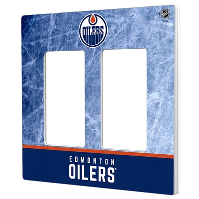 Edmonton Oilers Wordmark Double Rocker Lightswitch Plate