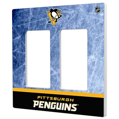 Pittsburgh Penguins Wordmark Double Rocker Lightswitch Plate