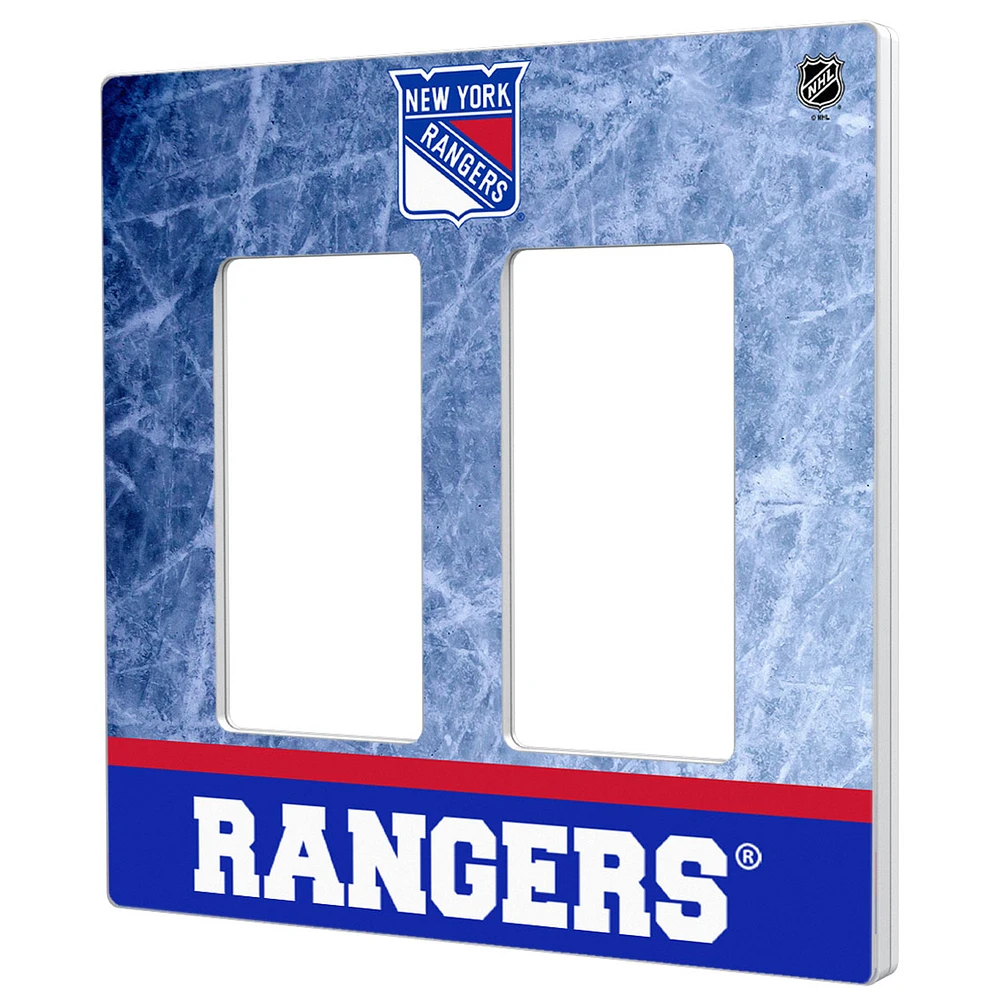 New York Rangers Wordmark Double Rocker Lightswitch Plate
