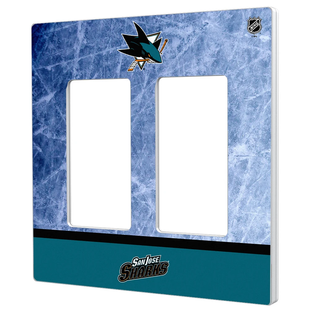 San Jose Sharks Wordmark Double Rocker Lightswitch Plate