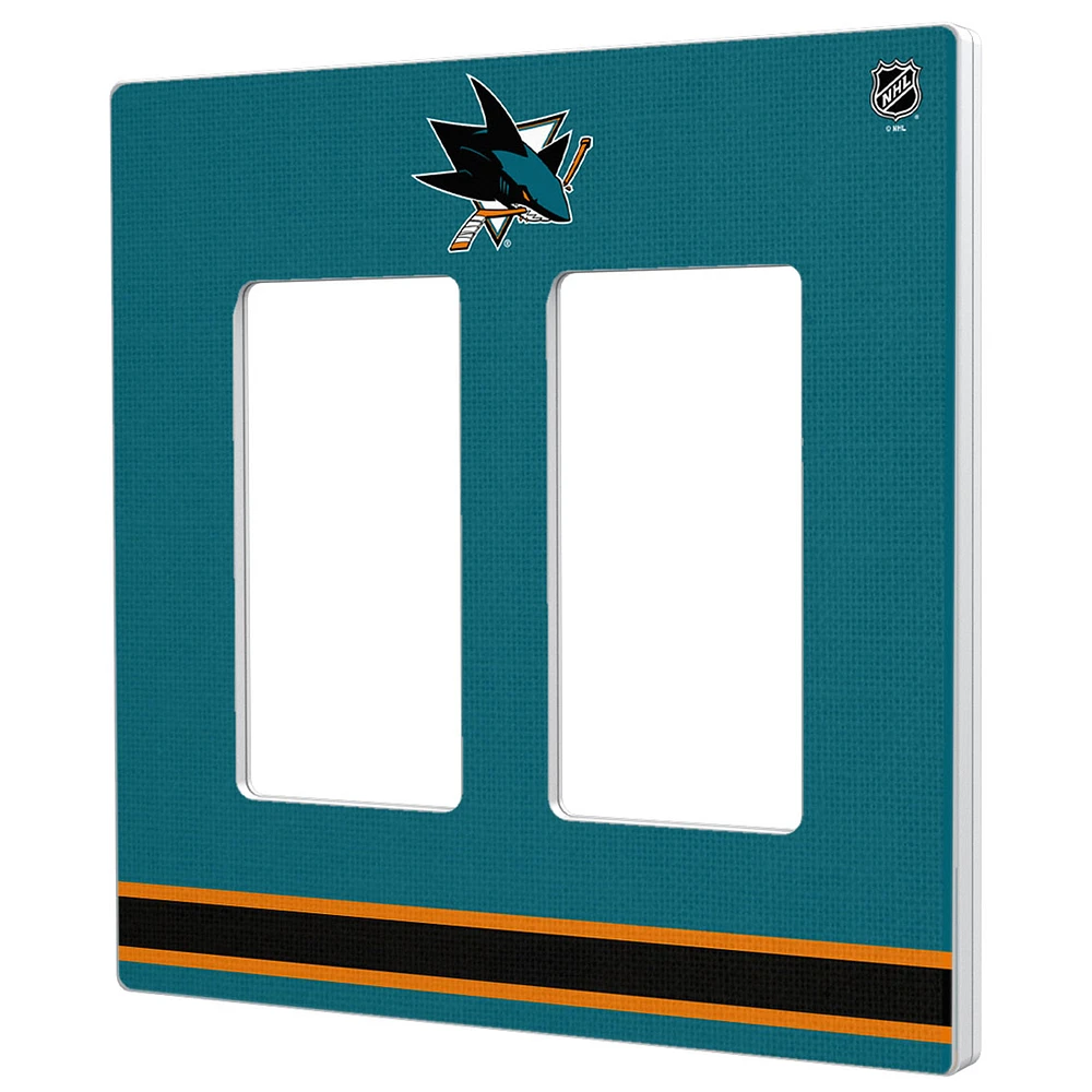 San Jose Sharks Double Rocker Lightswitch Plate