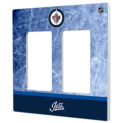 Winnipeg Jets Wordmark Double Rocker Lightswitch Plate