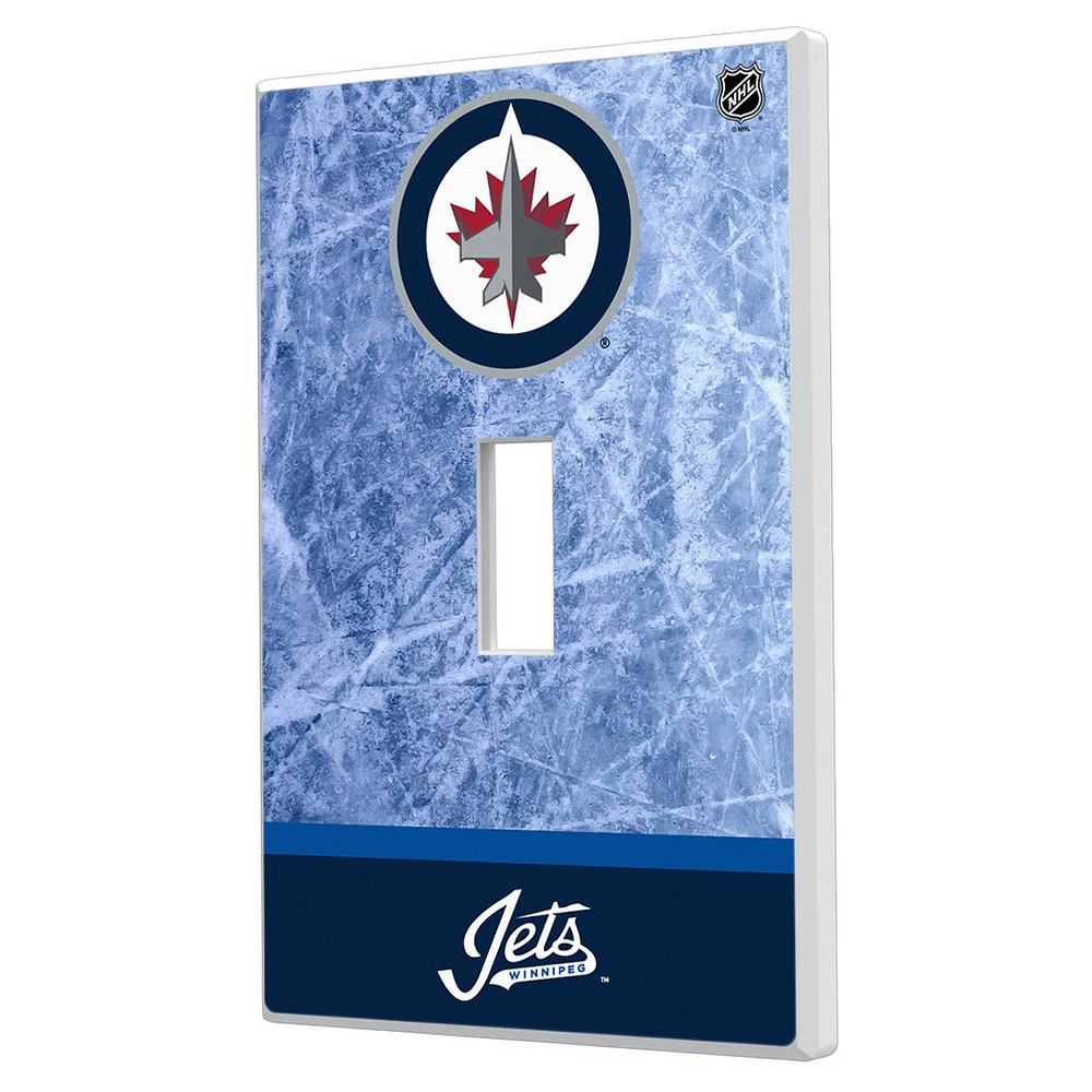 Winnipeg Jets Wordmark Single Toggle Lightswitch Plate