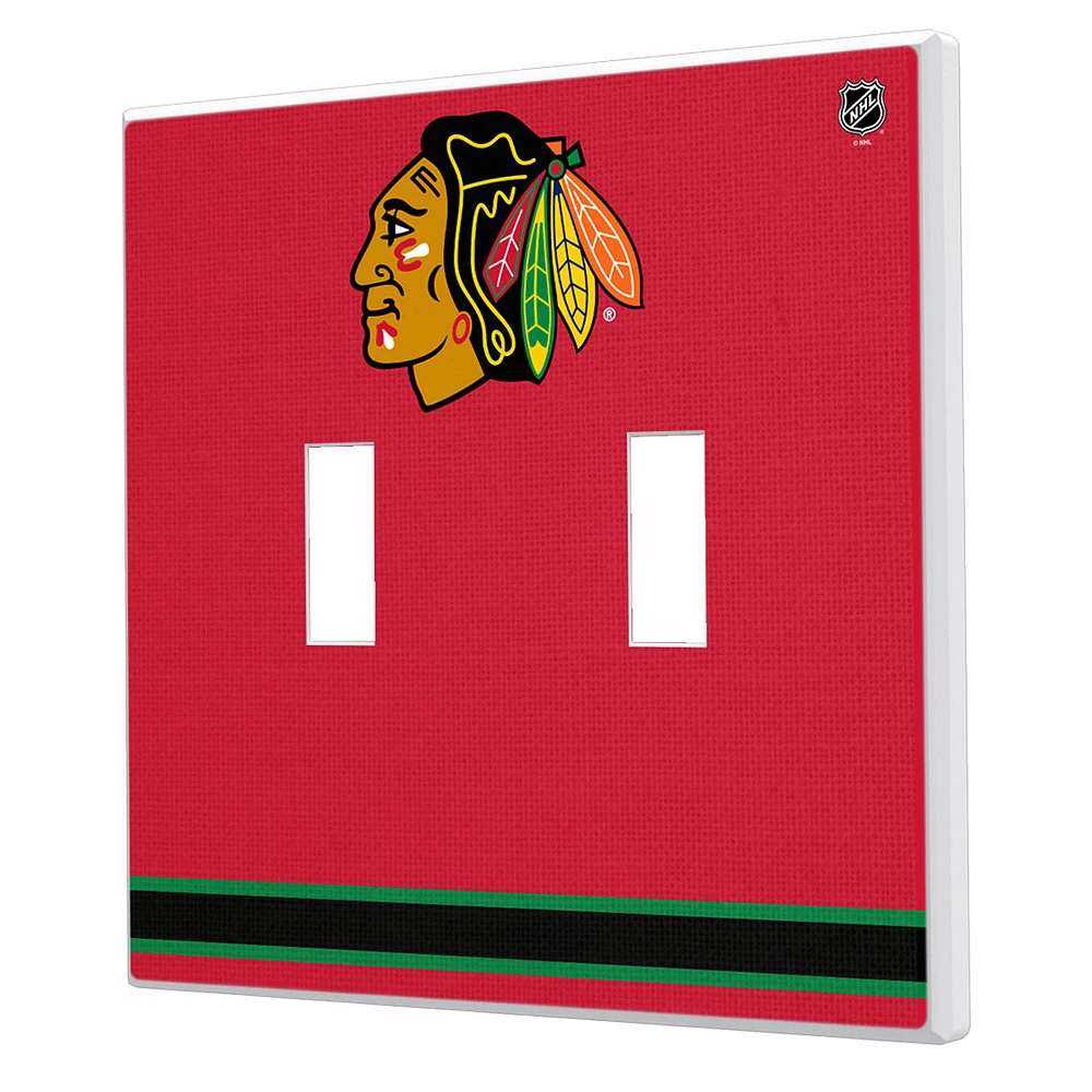 Chicago Blackhawks Double Toggle Lightswitch Plate