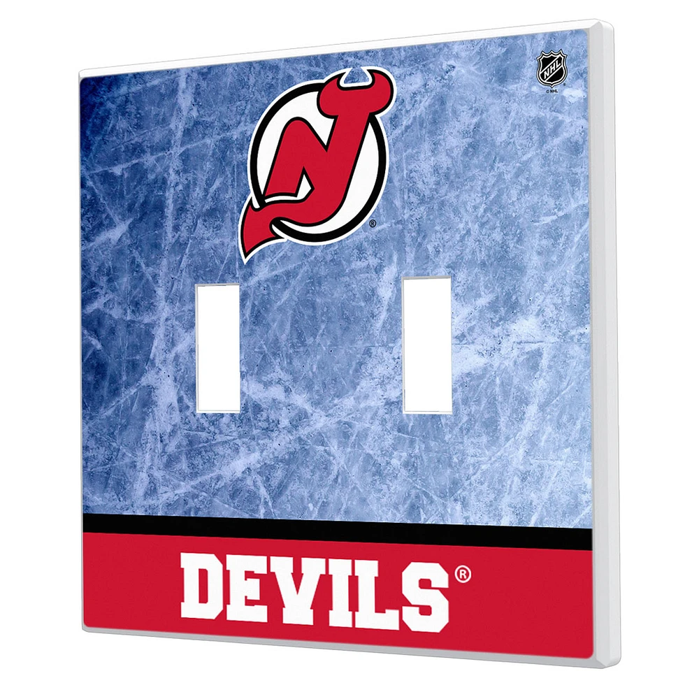 New Jersey Devils Wordmark Double Toggle Lightswitch Plate