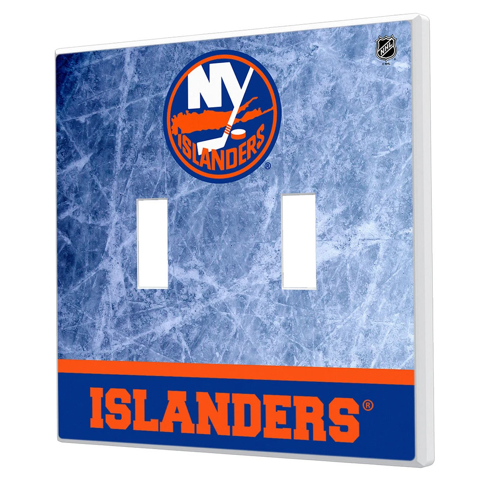 New York Islanders Wordmark Double Toggle Lightswitch Plate