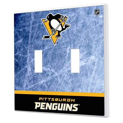 Pittsburgh Penguins Wordmark Double Toggle Lightswitch Plate